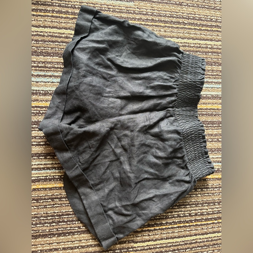 Reformation Black Linen shorts